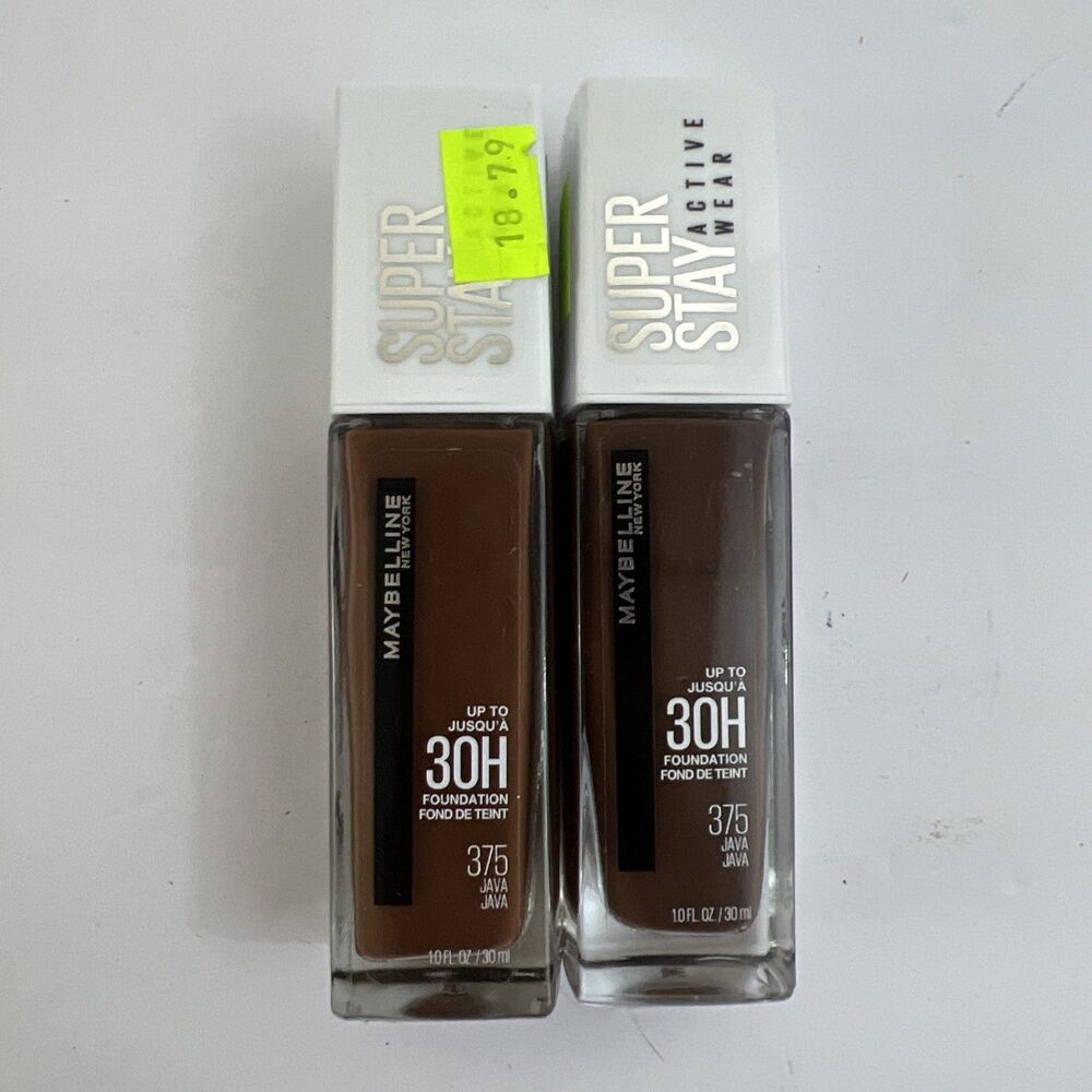 2x Maybelline SuperStay Active Wear Foundation 30HR Full Coverage #375 Java READ